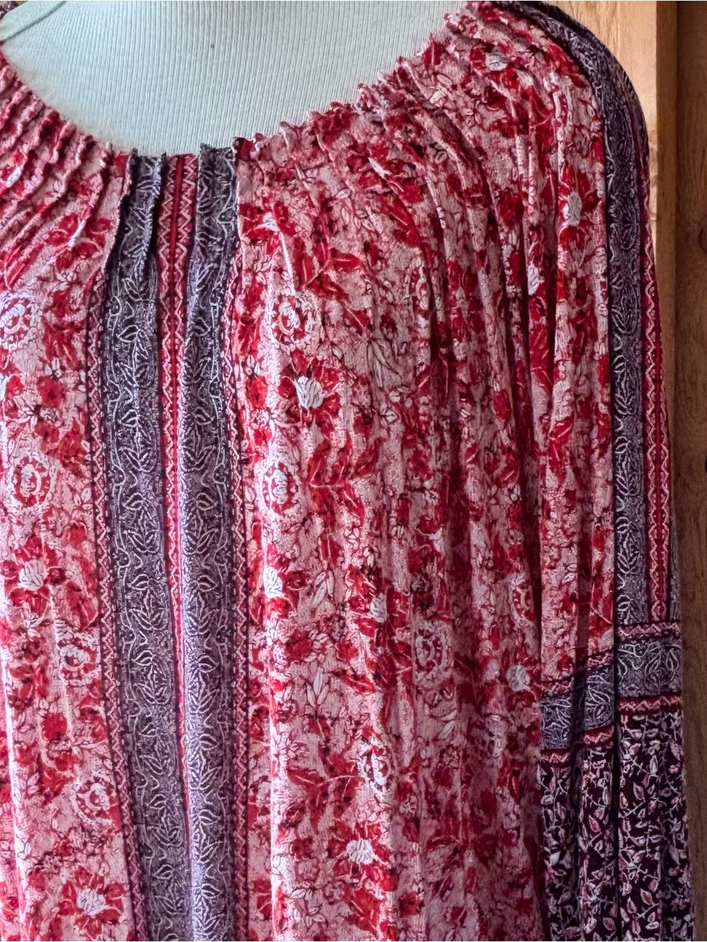 Lucky Brand Boho Floral Peasant Top 100% Viscose Size 2X - Picture 3 of 8